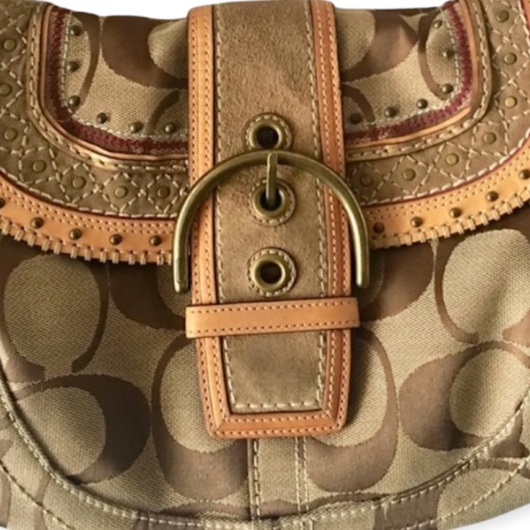 Coach handbag purse in signature C - Picture 2 of 10